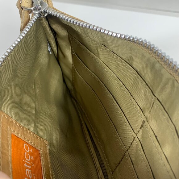 LATICO USA Camel Tan Leather Top Zip Tassel Women's Wristlet Clutch Bag - Picture 6 of 9